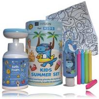 HiSkin Kids Summer Blue rinkinys vaikams (putos  + pieštukai + spalvinimo knygelė + kūno prausiklis) - 1 vnt.