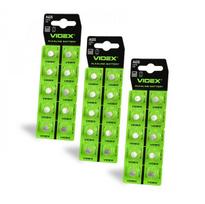 Baterijos Videx LR754 / AG5 Alkaline, 66mAh, 1.5V (30 vnt.)