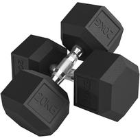 HOMCOM Hantelių rinkinys su rifliuota rankena, ketaus hanteliai, 2 x 20 kg, skirti namams, sporto salei, jėgos treniruotėms