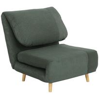 HOMCOM "2 in 1" sofa lova Reguliuojamas sulankstomas čiužinys Miegamojo, svetainės, velveto išvaizdos svečių lova Žalia 82 x 89 x 83 cm