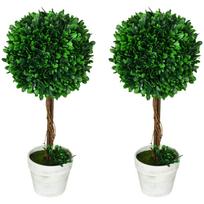 Dirbtiniai medeliai vazone, 2 vnt., UV spinduliams atsparūs dirbtiniai augalai, 60 cm