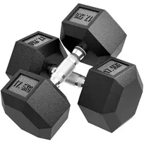 HOMCOM Hantelis, 35 kg Hantelis, Svoris, Neslystantis rankena, Juoda + Sidabrinė