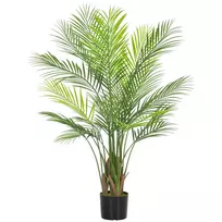 HOMCOM Dirbtinė palmė, 120cm, dirbtinis augalas, plastikiniai dirbtiniai augalai vazone, skirti svetainei, biurui
