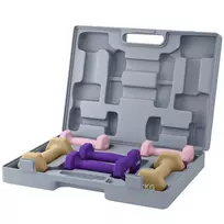 SPORTNOW Hantelių rinkinys, 6 vnt. hantelių su svarmenimis, plieninis hantelių rinkinys, 1 kg, 1,5 kg, 2 kg