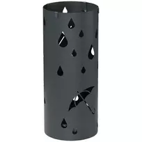 Skėčių stovas su 4 kabliukais ir nuimamu lašėjimo padėklu Ø17 x 41 cm, Tamsiai pilkas