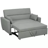 Sofa-Lova 2 Vietų su Miegojimo Funkcija | Reguliuojamas Atlošas, Aksomo Išvaizda, Su Pagalvėlėmis ir Lovos Pagrindu, Skirta Svetainei ir Svečių Kambariui, Šviesiai Pilka