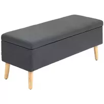 Minkštas suoliukas su daiktadėže, Tamsiai pilka 110 x 39 x 45 cm