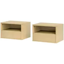 2 pakabinamų naktinių spintelių rinkinys, plaukiojanti naktinė spintelė su stalčiumi, 45 x 35 x 27,5 cm