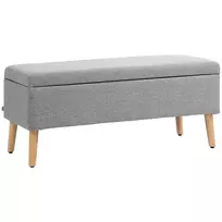 Minkštas suoliukas su daiktadėže, pilka 110 x 39 x 45 cm