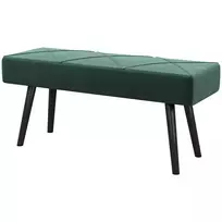 Minkštas lovos suolas, prieškambario suolas su X raštu, iki 120 kg, 100x36x45 cm, žalias