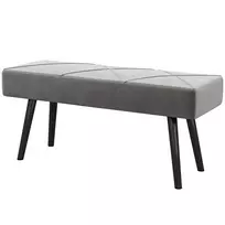 Minkštas lovos suolas, prieškambario suolas su X raštu, iki 120 kg, 100x36x45 cm, pilkas