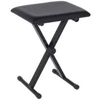 HOMCOM Reguliuojamo aukščio, sulankstoma, metalas, odos imitacija, putplastis, juoda, 39 x 29 x 37-47 cm