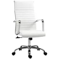 Ergonomiška eko odos biuro kėdė su supimo funkcija - balta