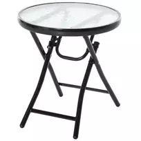 Sulankstomas sodo staliukas, metalinis, juodas Ø45cm