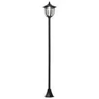 Saulės sodo žibintas LED sodo žibintas su 30/60 liumenų, plastikinis, juodas, Ø26,5 x H177 cm