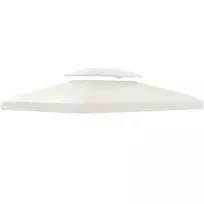 "Outsunny" pakaitinis paviljono stogas metaliniam paviljonui 4x3m - kreminė balta