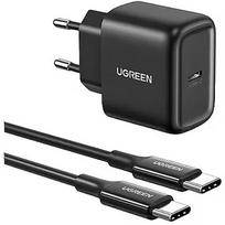 Ugreen CD250, 25W, USB-C (czarny) + kabel USB-C do USB-C, 2m (czarny) 50581B