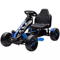 AIYAPLAY Gokart su pedalais, vaikiškas pedalamas automobilis su stabžiais, neslystančiais ratais, metaliniu rėmu, skirtas 3-6 metų vaikams, mėlynas