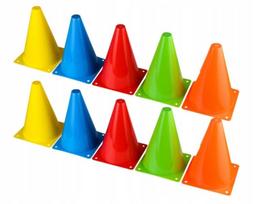 Treniruočių kūgių treniruočių rinkinys 10 vnt. 23 cm spalvų futbolo kamuolys