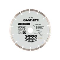 Deimantinis segmentinis pjovimo diskas GRAPHITE, 180 x 2,4 x 22,2 mm, betonui, sausam pjovimui