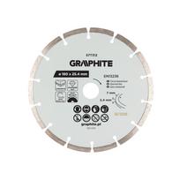 Deimantinis segmentinis pjovimo diskas GRAPHITE, 180 x 2,4 x 25,4 mm, betonui, sausam pjovimui