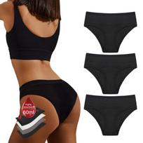Menstruacinės kelnaitės moterims Joyo Roy, juodos, 3 vnt., 4XL