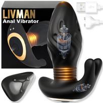 Analinis vibratorius LIVMAN YY812 su nuotolinio valdymo pultu, 10 vibracijos ir teleskopinių režimų