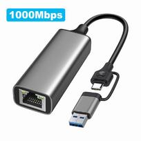2500Mbps eterneto adapteris USB 3.0 tipo C tinklo plokštė 2,5G eterneto Gigabit adapteris Lan Card Hub, skirtas MacBook iPad Win 7/8/10/11 1000mbps