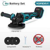 Yofidra 125mm M14 Akumuliatorinis kampinis šlifuoklis 3 greičiai Akumuliatorinė šlifavimo mašina Medienos apdirbimo pjovimo įrankis Makita 18V baterijai Without Battery