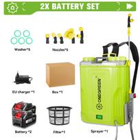 ONEGREEN 20L Elektrinis purkštuvas Ličio purkštuvas Sodo drėkinimo purkštuvas Skaitmeninis ekranas Nešiojami belaidžiai žemės ūkio įrankiai, skirti Makita 18v akumuliatoriui 2 Battery EU Plug