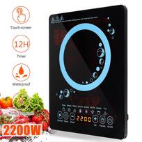 2200W Sensorinis Elektrinis Indukcinis Viryklė Vandeniui Atsparus Laikmatis Krištolinis Kaitinimo Skydelis Karšto Puodo Viryklė