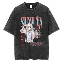 Anime Tokyo Ghoul Juuzou Suzuya Spausdinami marškinėliai Vyriški su apvalia apykakle Skalbti marškinėliai Manga Vintažiniai medvilniniai marškinėliai Harajuku Vyriški viršutiniai drabužiai 3XL