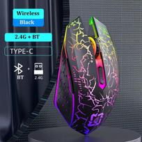 2.4G belaidė Bluetooth pelė žaidimų pelė tyli pelė įkraunama pelė RGB 1600 DPI pelės, skirtos kompiuteriams nešiojamiesiems kompiuteriams planšetiniams kompiuteriams Macbook