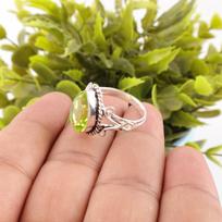Elegant Peridot Gemstone 925 Sterling Silver Jewelry Handmade Ring Gift For Wife RR-57-9 4
