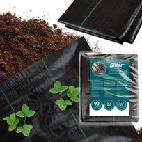 Storas agroplėvelės audinys Sillar juodas UV sodo kilimėlis 90g/m2 2x5m Agrotekstilė