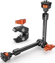 "K&F Concept" 11 colių "Magic Arm" su "Super Clamp", kameros laikiklis, skirtas narvelio monitoriaus LED šviesos veiksmo kamerai, 2 kg apkrova