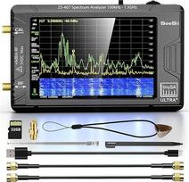 "SeeSii TinySA Ultra+" ZS407 7,3 GHz spektro analizatorius - 2025 atnaujinimas, 4" HW V0.5.4, 100 kHz-7,3 GHz, rankinis su RF signalų generatoriumi "2-in-1" (100 kHz-900 MHz), MF/HF/VHF/UHF įvestis