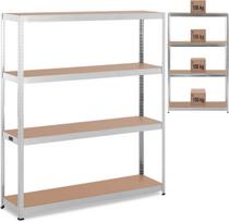 MSW Metalinis sandėliavimo stelažas 4 lentynos 600 kg 160 x 40 x 180 cm pilkos spalvos