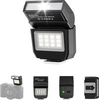 ULANZI SL03 mini fotoaparato blykstė su vaizdo apšvietimu, GN8 6500K fotoaparato Speedlite blykstė, reguliuojama 90° kampu, 4 galios lygiai (1/8~1/1), vieno kontakto karšto batelio "Sony/Canon/Fuji DSLR", juoda