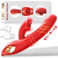 Klitorio stimuliatorius, G taško ir analinis vibratorius LIVMAN MY-0398 su 10 vibracijos, 5 teleskopiniais ir 5 kramtymo režimais