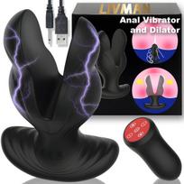 Unisex dviejų variklių analinis vibratorius LIVMAN SY-2 su 8 vibracijos ir elektros šoko režimais