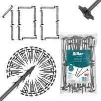 100x Sillar Plastikiniai Smeigtukai agrotekstilei, dirvožemį 20 cm