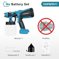 YOFIDRA 1000ML Elektrinis purškimo pistoletas Galingas nešiojamas dažų purkštuvas Akumuliatorinis Automatinis Baldų dengimas Aerografas Skirtas Makita 18V akumuliatoriui Without Battery