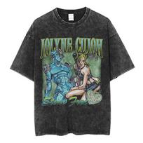 Anime Jojo Bizarre Adventure Akyoin Noriaki Graphic Print T-shirts Vintage Washed T Shirt Men Women Cotton Short Sleeve T Shirts S