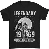 Legendinis Kosmosas JAV Mėnulio Nusileidimas Astronautas Vyriški Marškinėliai 100% Medvilnė 3XL