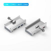 4 prievadų USB C šakotuvas su maitinimo šaltiniu USB 3.0 skirstytuvo adapteris, tipo C Clip Hub prijungimo stotis 5G didelės spartos duomenų perdavimas nešiojamam kompiuteriui