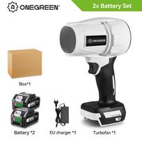 ONEGREEN 2000W bešepetėlis elektrinis turbo pūstuvas reaktyvinis ventiliatorius 200M/S rankinis oro pūstuvas smarkaus pūtimo įrankis, skirtas Makita 18V akumuliatoriui 2 588VF Battery Set