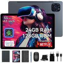 KINGRID T90 Android 16 8GB RAM 128GB ROM Planšetė 11 colių 1200*1920 FHD ekranas Aštuonių branduolių UMS9230E(T615) Planšetinis kompiuteris su klaviatūra ir pele pilka