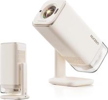 "Aurzen Boom Air" projektorius su stovu, "Google TV" išmanusis projektorius su "WiFi" ir "Bluetooth", sklandus automatinis fokusavimas ir kryptinės simetrijos korekcija, kreminės baltos spalvos