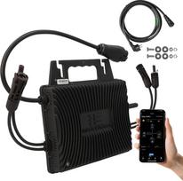 "AX Inverter IS-080" 800 W galios balkono elektrinė - sukomplektuotas lizdas, mikroinverteris su "Bluetooth" ir "WiFi", IP67, lengvai montuojamas, didelio efektyvumo saulės sistemoms